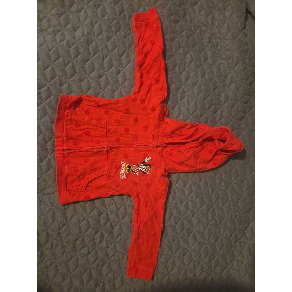 Disney Parks Minnie Mouse Hoodie Girls 18M Red Bows Make Me Happy Embroidered
